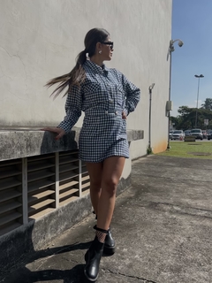 CONJUNTO TWEED XADREZ MICAELA | AZUL E BRANCO