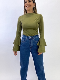 BLUSA MANGA LONGA CAMURÇA | VERDE MILITAR