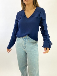 BLUSA MANGA LONGA CISSA | AZUL MARINHO - comprar online