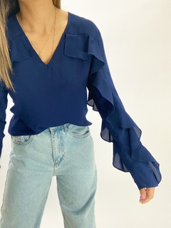 BLUSA MANGA LONGA CISSA | AZUL MARINHO - NOHLA 