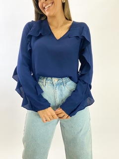 BLUSA MANGA LONGA CISSA | AZUL MARINHO