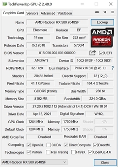 Placa de video OEM AMD Radeon RX 580 2048SP 8 GB - tienda online