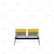 Longarina 2 Lugares Cromada com Estofado Amarelo B-203A -02L - Makkon