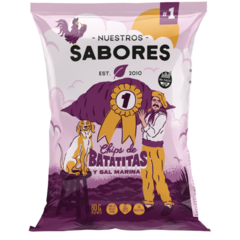 SNACKS NUESTROS SABORES CHIPS DE BATATITAS Y SAL MARINA 80g