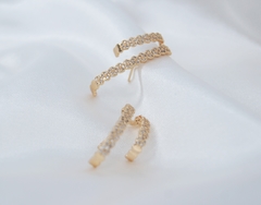 Ear hook para casamento, ear hook perfeito todo cravejado