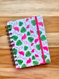 Caderneta com linha Flamingos A6