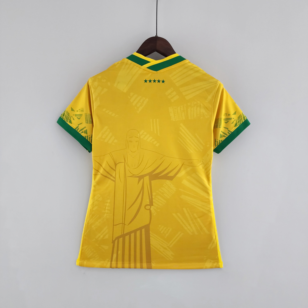 Camisa Feminina Brasil Cristo Redentor 2022/2023