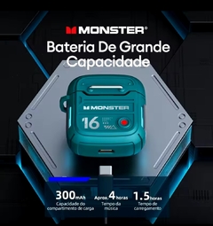 Fone de Ouvido Monster XKT16 Bluetooth 5.0 Verde - Éder Importados