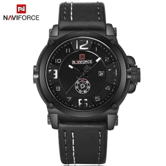 Relógio Naviforce Masculino Preto Couro