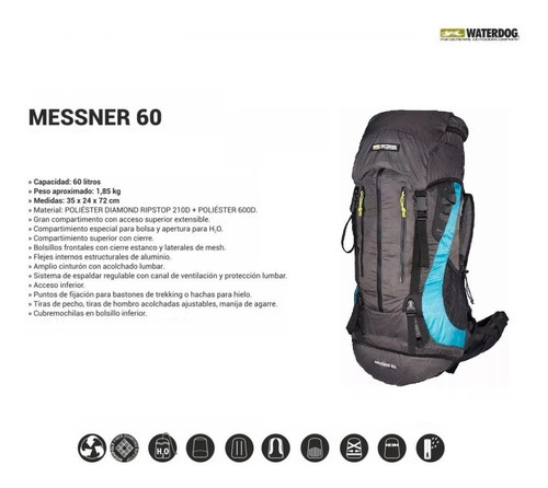 Mochila waterdog hotsell 60 litros