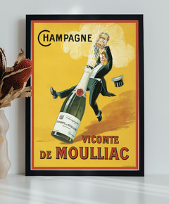 Poster Vintage Champagne Vicomte de Moulliac