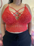 Cropped em renda com bojo plus size