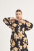 Chamisier midi estampa floral plus size