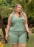 Conjunto alfaiataria bermuda e colete plus size