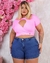 Shorts jeans levanta bumbum plus size