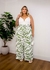 Calça pantalona verde estampada plus size - comprar online