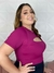 Cropped com recorte em folha plus size - comprar online