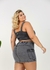 Cropped jeans marmorizado com costuras verticais plus size na internet