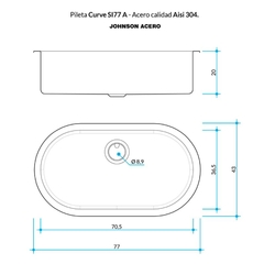 Bacha Cocina Pileta Johnson Si77a Curve Acero Inoxidable en internet