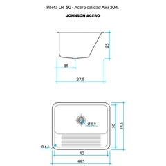 Bacha Pileta Lavadero Con Fregadero Johnson Ln50 en internet