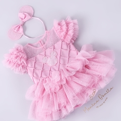 Romper + tiara minnie rosa