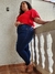 Calça com cinta do midi ao plus size Sol Jeans - CR Jeans