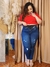 Calça com cinta do midi ao plus size Sol Jeans