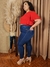 Calça com cinta do midi ao plus size Sol Jeans - comprar online