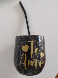 Mate Glam Black (boca ancha)