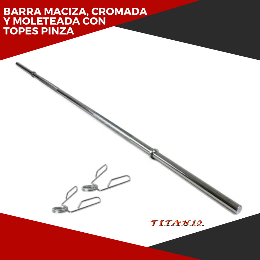Barra 28mm Cromada - 1,80 Mts