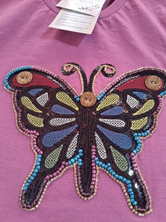 T-shirt (M) roxa borboleta - comprar online