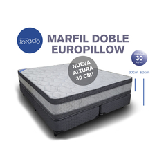 COLCHÓN Y SOMMIER TOPACIO MARFIL DOBLE EUROSOFT PILLOW KING SIZE (200x200 CM)