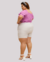 Imagem do Short Feminino Plus Size com Elastano Alfaiataria Meio coxa Elástico Atrás Barra Italiana e Passante