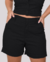 Short Feminino de Linho com Bolso Cintura Alta Alfaiataria Barra Italiana com Botao - TOP VINTE