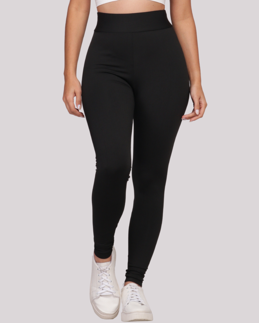 Calça Legging Feminina Cós Alto Pala Dupla Fitnes Academia Suplex