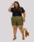 Short Feminino Plus Size com Elastano Alfaiataria Meio coxa Elástico Atrás Barra Italiana e Passante na internet