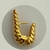 Brinco Argola em Formato de Gota com Design Croissant Folheado a Ouro 18k na internet