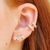 Brinco Ear Cuff Flor Cravejado com Zircônia Folheado a Ouro 18k - comprar online