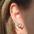 Brinco Ear Cuff com Três Corações de Zircônia Folheado a Ouro 18k - comprar online