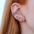 Brinco Ear Hook com Design Alongado com Zircônias Coloridas Folheado a Ouro 18k - comprar online