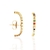Brinco Ear Hook com Zircônias Coloridas Folheado a Ouro 18K