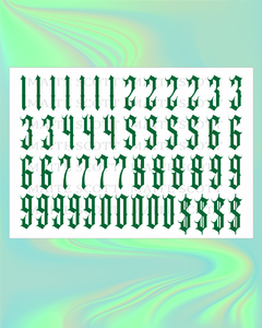 Numbers Classic Goth XL Basics - Maite Scott Decals