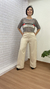 Cropped Tule Feminino Manga 3/4 Estampado