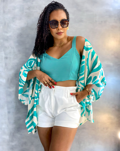 Kimono Verano - Verde Água - comprar online