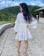 Vestido indiano curto bordado com manguinha Branco - Find You Store - Roupas Femininas - Compre Online