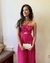 Vestido longo pink com amarrações - comprar online