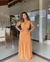 Vestido longo com recortes e argola - loja online