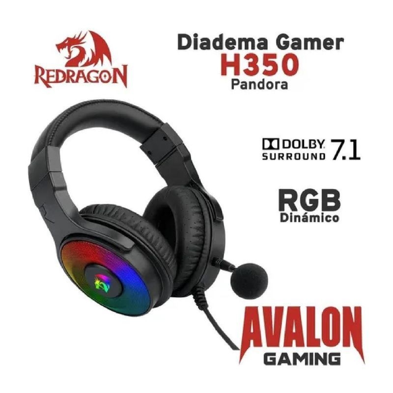 Auriculares Gamer Redragon Pandora H350 Rgb Usb 7.1 Pc