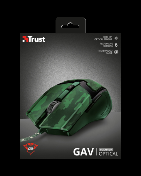 Trust GXT 101 Gav Optical Gaming Mouse, Black