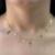 Choker Cadeado Aberta c/ Crucifixo e Gotas de Zircônia Branca - Banhada a Ouro 24k